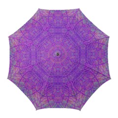 Hot Pink And Purple Abstract Branch Pattern Golf Umbrellas by myrubiogarden