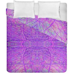 Hot Pink And Purple Abstract Branch Pattern Duvet Cover Double Side (california King Size) by myrubiogarden