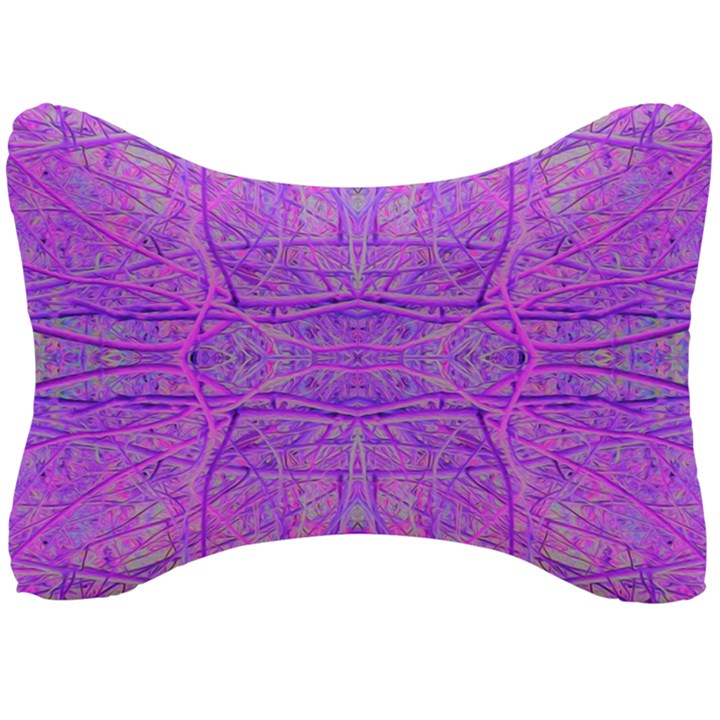 Hot Pink And Purple Abstract Branch Pattern Seat Head Rest Cushion