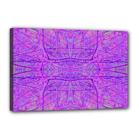 Hot Pink And Purple Abstract Branch Pattern Canvas 18  X 12  (stretched) by myrubiogarden