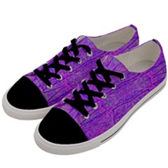 Hot Pink And Purple Abstract Branch Pattern Men s Low Top Canvas Sneakers by myrubiogarden