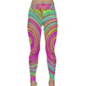 Groovy Abstract Pink, Turquoise And Yellow Swirl Classic Yoga Leggings View1