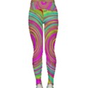 Groovy Abstract Pink, Turquoise And Yellow Swirl Classic Yoga Leggings View2