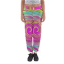 Groovy Abstract Pink, Turquoise And Yellow Swirl Women s Jogger Sweatpants View1