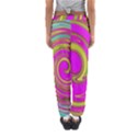 Groovy Abstract Pink, Turquoise And Yellow Swirl Women s Jogger Sweatpants View2