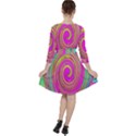 Groovy Abstract Pink, Turquoise And Yellow Swirl Ruffle Dress View2