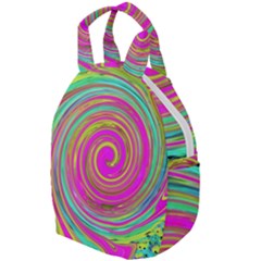 Groovy Abstract Pink, Turquoise And Yellow Swirl Travel Backpacks