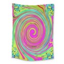 Groovy Abstract Pink, Turquoise And Yellow Swirl Medium Tapestry View1