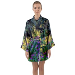 Hazy Morning Sunrise In My Rubio Garden Long Sleeve Kimono Robe by myrubiogarden