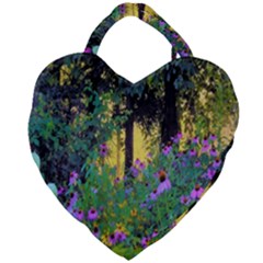 Hazy Morning Sunrise In My Rubio Garden Giant Heart Shaped Tote by myrubiogarden