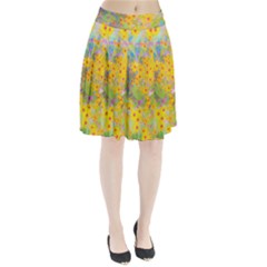 Pretty Yellow And Red Flowers With Turquoise Pleated Skirt by myrubiogarden