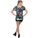 Wonderful Fmermaid With Turtle In The Deep Ocean Ruffle Collar Chiffon Blouse View2