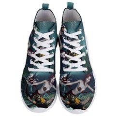 Wonderful Fmermaid With Turtle In The Deep Ocean Men s Lightweight High Top Sneakers by FantasyWorld7