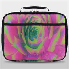 Lime Green And Pink Succulent Sedum Rosette Full Print Lunch Bag by myrubiogarden