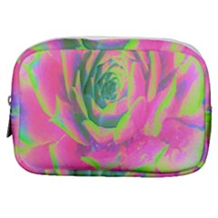 Lime Green And Pink Succulent Sedum Rosette Make Up Pouch (small)