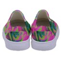 Lime Green And Pink Succulent Sedum Rosette Kids  Canvas Slip Ons View4