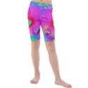 Psychedelic Pink And Red Hibiscus Flower Kids  Mid Length Swim Shorts View1