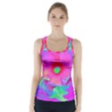 Psychedelic Pink And Red Hibiscus Flower Racer Back Sports Top View1