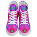 Psychedelic Pink And Red Hibiscus Flower Women s Hi-Top Skate Sneakers View1