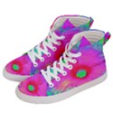 Psychedelic Pink And Red Hibiscus Flower Women s Hi-Top Skate Sneakers View2