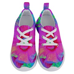 Psychedelic Pink And Red Hibiscus Flower Running Shoes by myrubiogarden