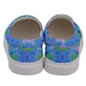 Pink And Purple Dahlia On Blue Pattern Men s Canvas Slip Ons View4