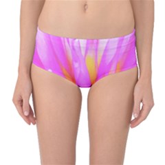 Fiery Hot Pink And Yellow Cactus Dahlia Flower Mid-waist Bikini Bottoms by myrubiogarden