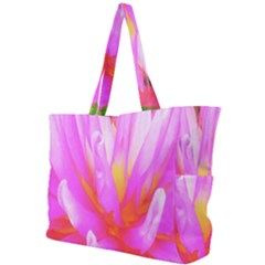 Fiery Hot Pink And Yellow Cactus Dahlia Flower Simple Shoulder Bag by myrubiogarden