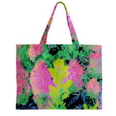 Fluorescent Yellow Smoke Tree With Pink Hydrangea Zipper Mini Tote Bag by myrubiogarden