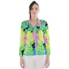 Fluorescent Yellow Smoke Tree With Pink Hydrangea Windbreaker (women) by myrubiogarden