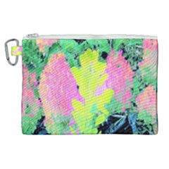 Fluorescent Yellow Smoke Tree With Pink Hydrangea Canvas Cosmetic Bag (xl) by myrubiogarden