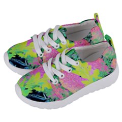 Fluorescent Yellow Smoke Tree With Pink Hydrangea Kids  Lightweight Sports Shoes by myrubiogarden