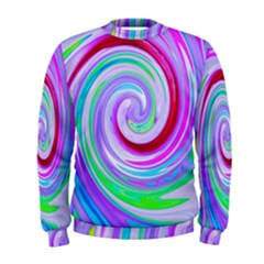 Groovy Abstract Red Swirl On Purple And Pink Men s Sweatshirt by myrubiogarden