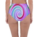 Groovy Abstract Red Swirl On Purple And Pink Reversible High-Waist Bikini Bottoms View2