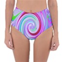 Groovy Abstract Red Swirl On Purple And Pink Reversible High-Waist Bikini Bottoms View3