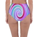 Groovy Abstract Red Swirl On Purple And Pink Reversible High-Waist Bikini Bottoms View4