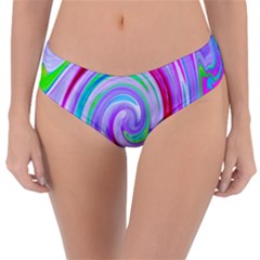 Groovy Abstract Red Swirl On Purple And Pink Reversible Classic Bikini Bottoms by myrubiogarden