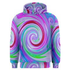 Groovy Abstract Red Swirl On Purple And Pink Men s Overhead Hoodie by myrubiogarden