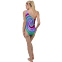 Groovy Abstract Red Swirl On Purple And Pink To One Side Swimsuit View2