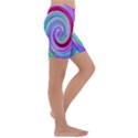 Groovy Abstract Red Swirl On Purple And Pink Kids  Lightweight Velour Capri Yoga Leggings View3