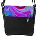 Groovy Abstract Red Swirl On Purple And Pink Flap Closure Messenger Bag (S) View1