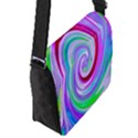 Groovy Abstract Red Swirl On Purple And Pink Flap Closure Messenger Bag (S) View2