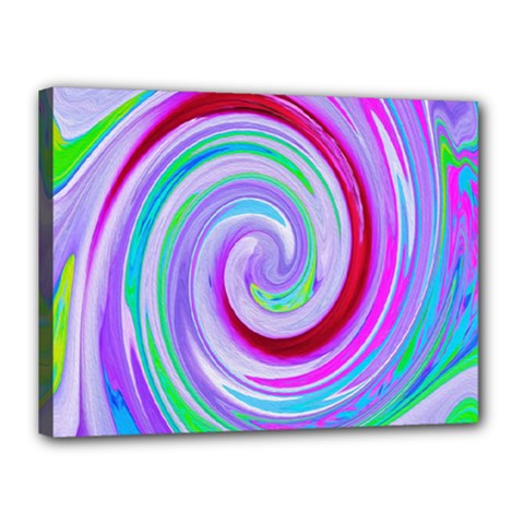 Groovy Abstract Red Swirl On Purple And Pink Canvas 16  X 12  (stretched) by myrubiogarden