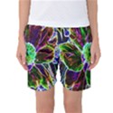 Abstract Garden Peony In Black And Blue Women s Basketball Shorts View1