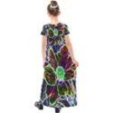 Abstract Garden Peony In Black And Blue Kids  Short Sleeve Maxi Dress View2