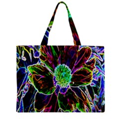 Abstract Garden Peony In Black And Blue Zipper Mini Tote Bag by myrubiogarden