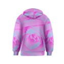 Perfect Hot Pink And Light Blue Rose Detail Kids  Zipper Hoodie View2