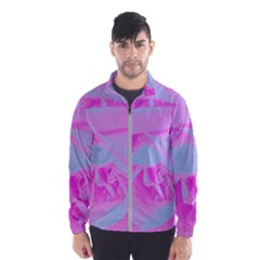 Perfect Hot Pink And Light Blue Rose Detail Windbreaker (men) by myrubiogarden