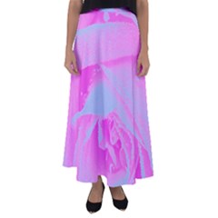 Perfect Hot Pink And Light Blue Rose Detail Flared Maxi Skirt by myrubiogarden