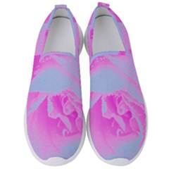 Perfect Hot Pink And Light Blue Rose Detail Men s Slip On Sneakers by myrubiogarden